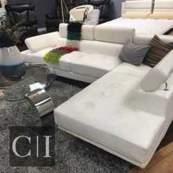 New White Sectional Sofa Couch 