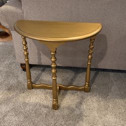 1/2 Moon Gold Painted Hall Or Entry Table