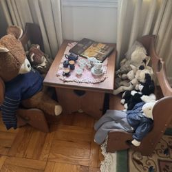 Vintage Children’s Table And Bench Set