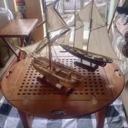 Mantua Dutch Gunboat Model & Unknown Sailboat