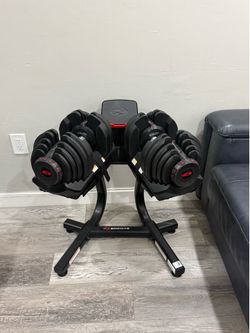 Bowflex 1090 dumbbells with stand !!