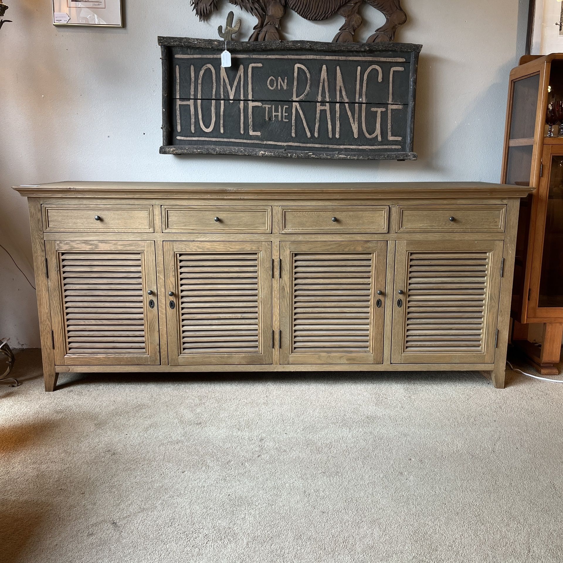 RH 4 Drawer/4 Door Louvered Sideboard