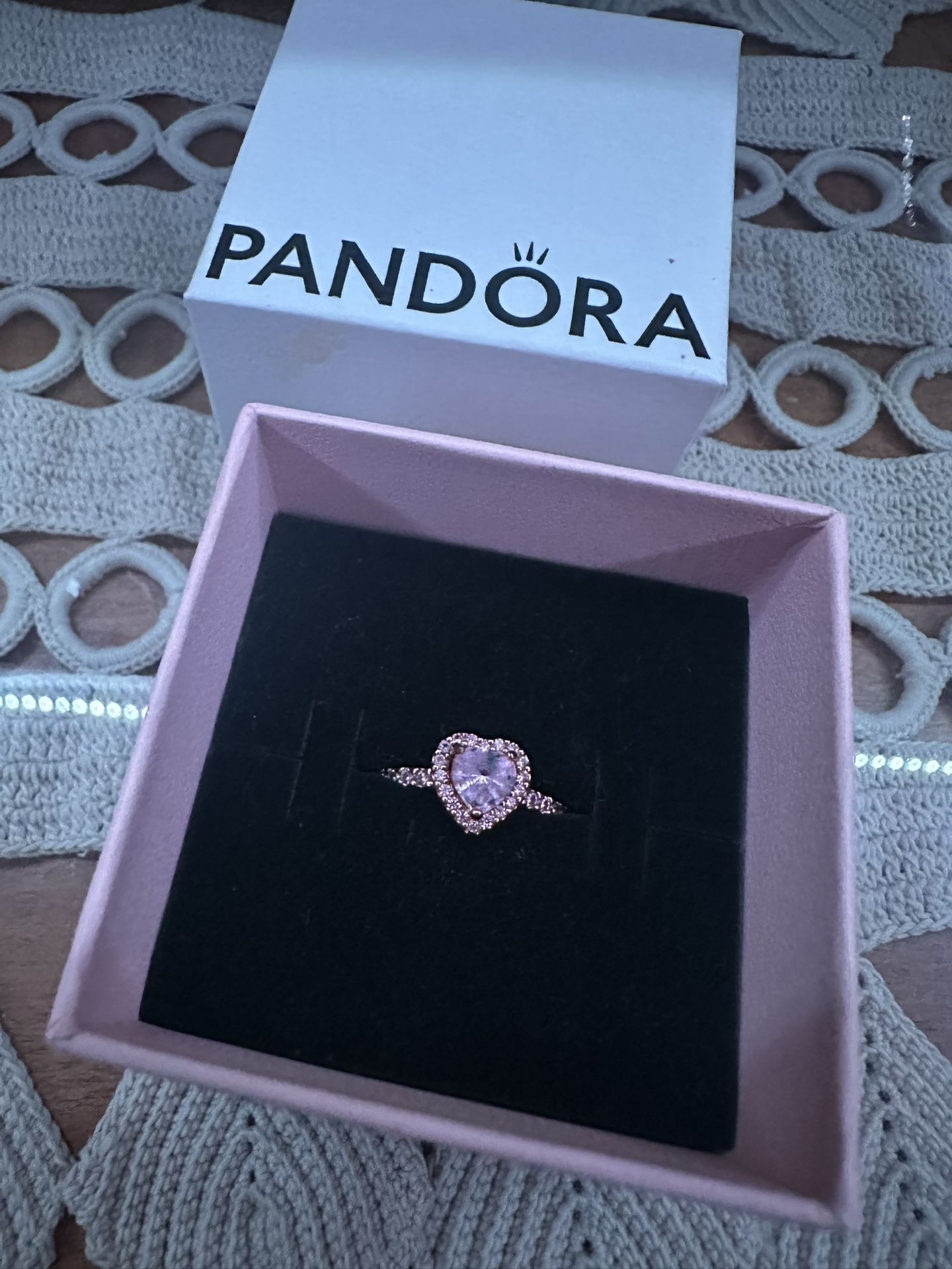 Rose Gold Pandora Heart Ring