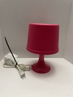 Ikea LAMPAN Hot Pink Fuschia Plastic Table Lamp 11” Elebäck/Öjerstam Design