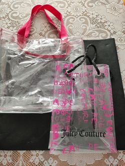 Two clear bags. One no name, one juicy couture