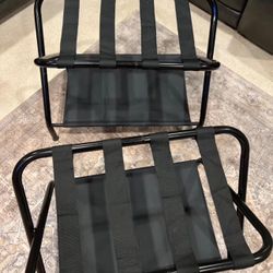 Set Of 2 Black Luggage Racks