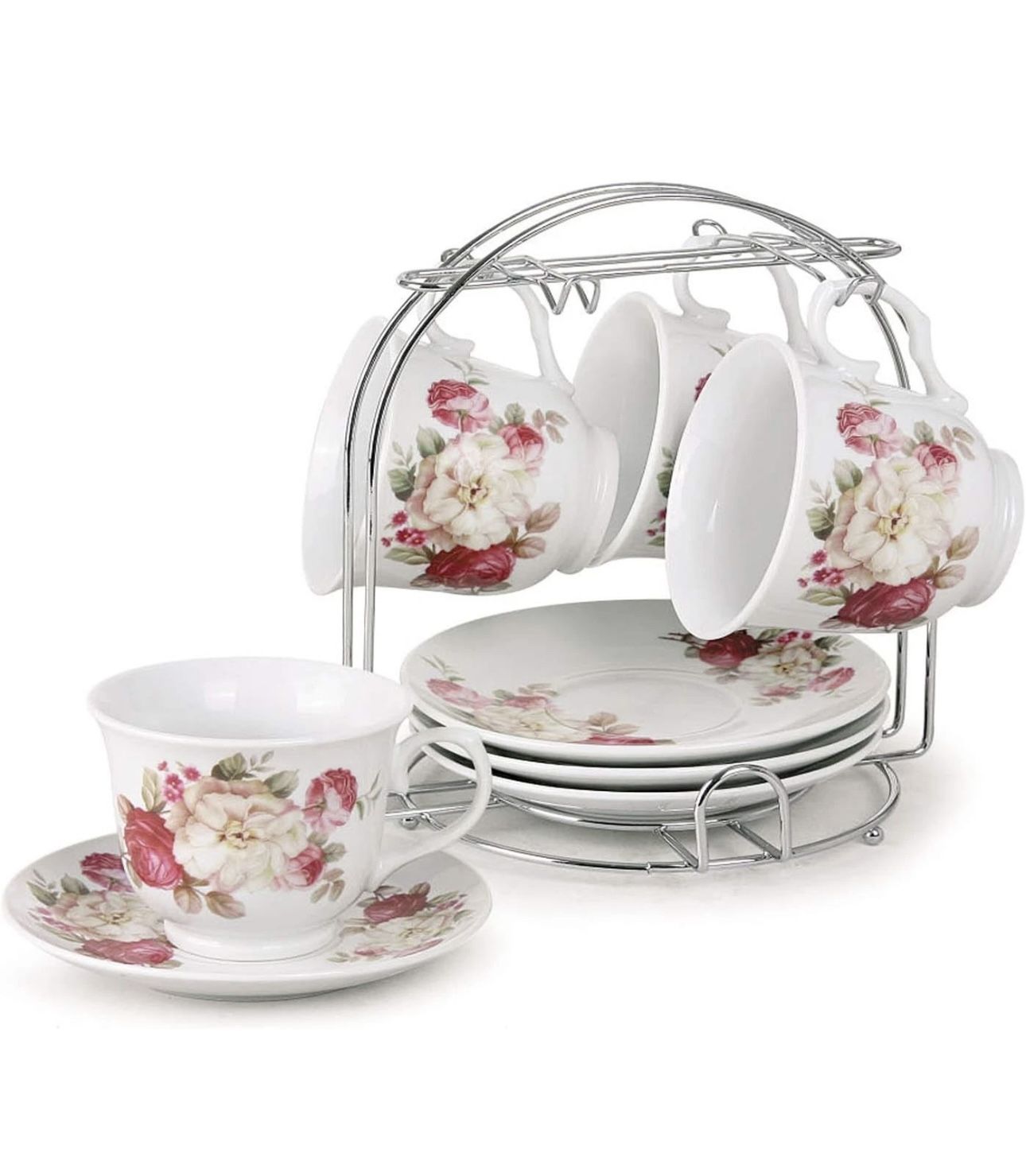 LORREN HOME TRENDS Coffee Cup and Saucer —-Set 8 Pieces——MISSING MISSING 1 Cup