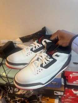 Air Jordan 3 White Black Red Sneakers