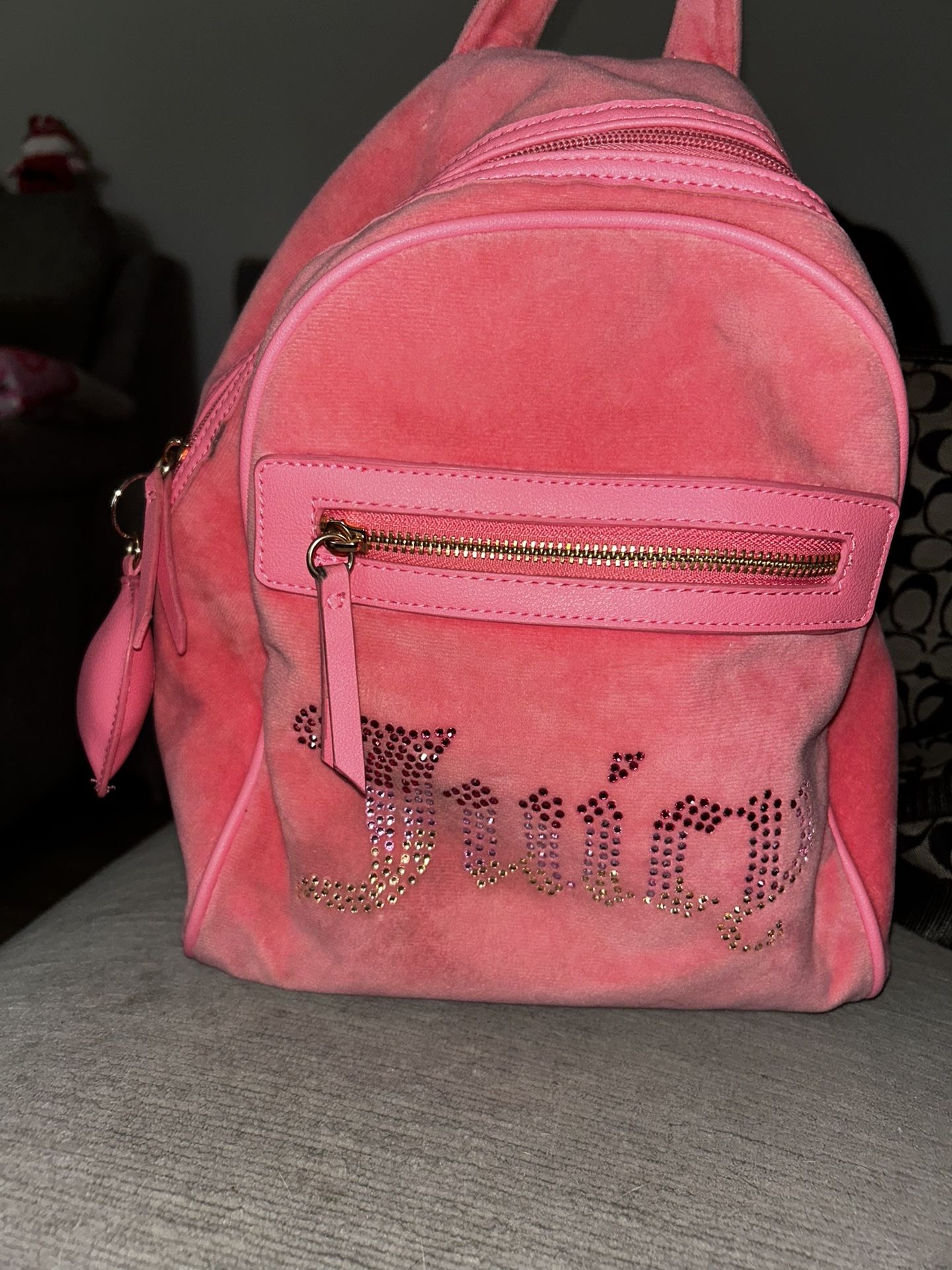 Juicy couture pink velvet mini backpack 