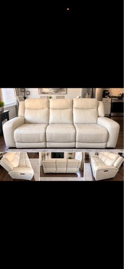 Reclining Sofa Ivory Cream