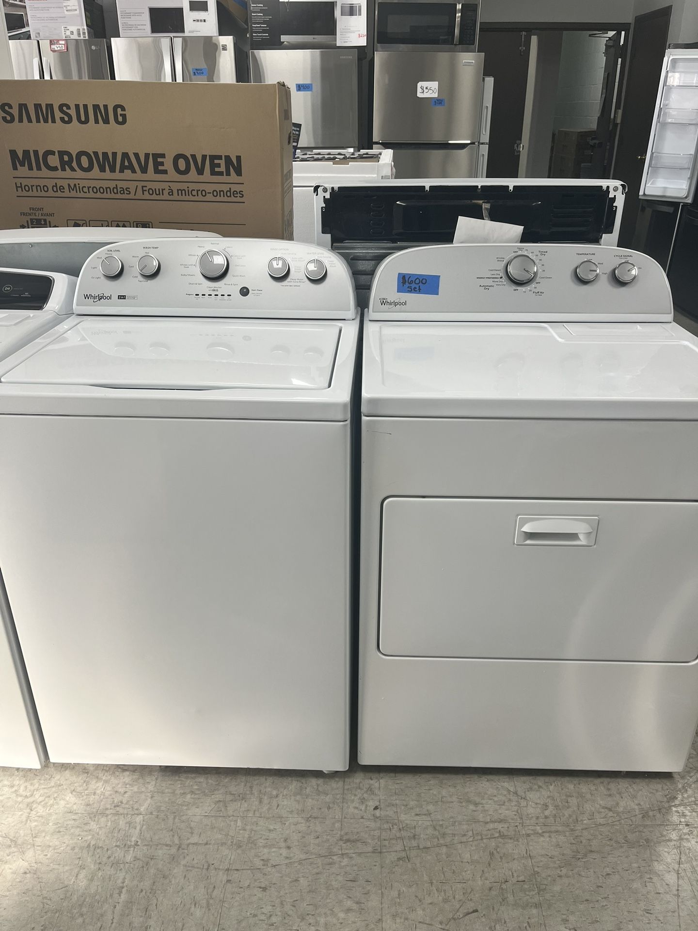 Whirlpool Electric Top Load Washer & Dryer Set