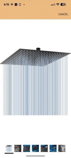 Voolan Oversize Rain Shower Head - High Flow Square Rainfall Showerhead - Waterfall Full Body Coverage 