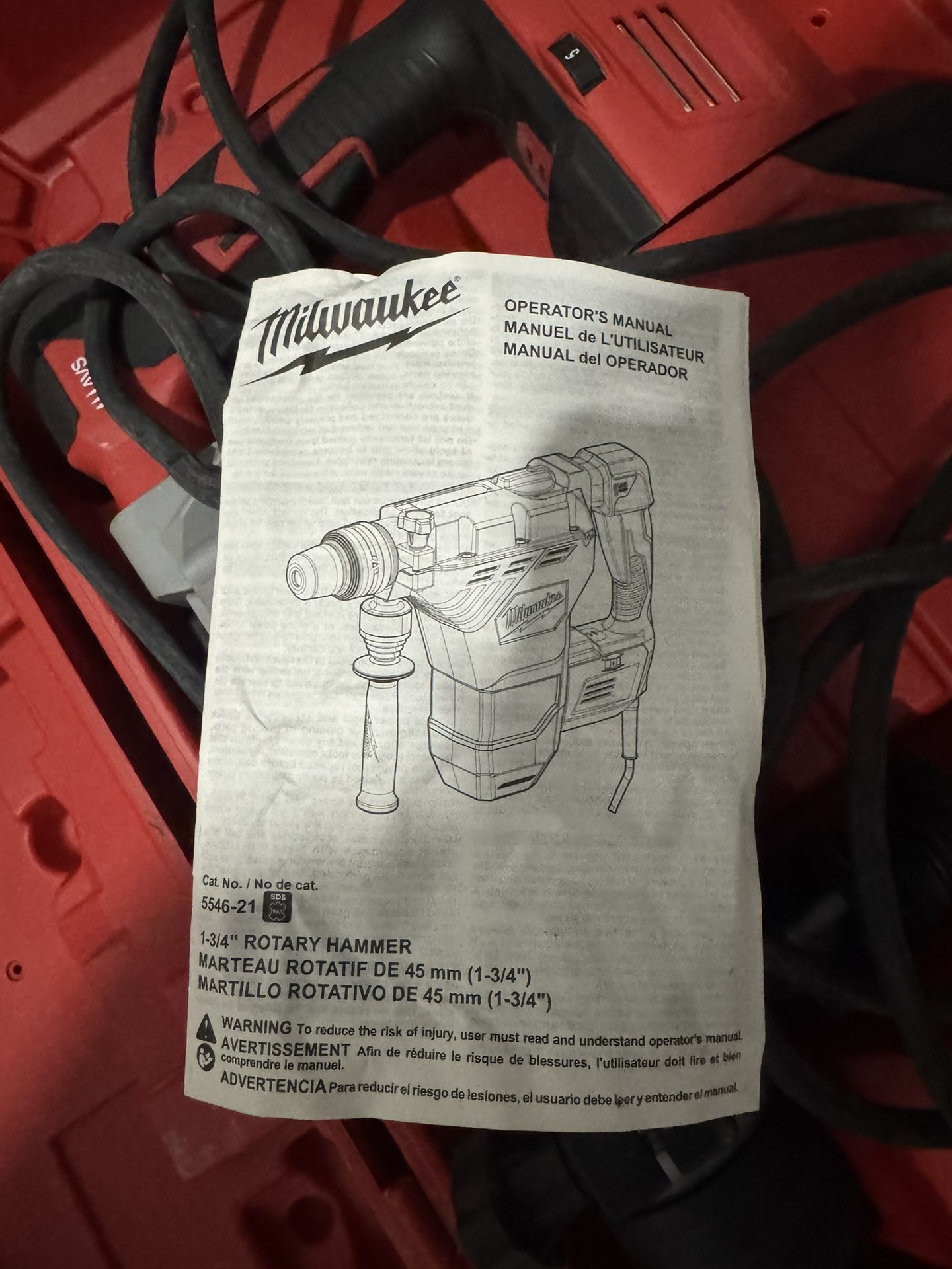 1 3/4 Rotary Hammer Drill Milwaukee