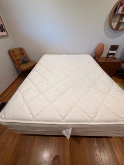Queen mattress, box spring, frame