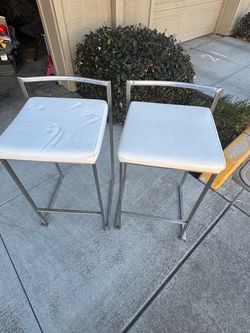Fuji White Stackable Counter Stool (Set of 2