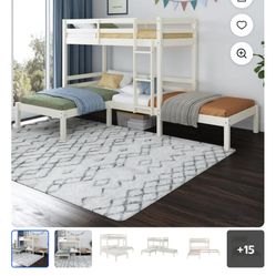 Triple bunk bed twin over twin