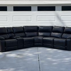 ⚪️Dark Espresso Leather Reclining Sectional