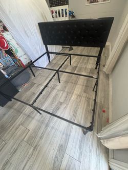 King size bed frame with back board