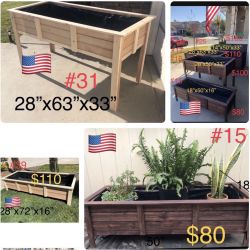 Wood Planter Box Garden Raised Herb Pots Organic 