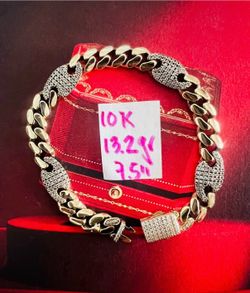 10K Yellow Gold Bracelet 13.2Gr 7.5 Inches Long