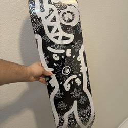 Ice Cream Skate Deck Paisley Black With Fox 