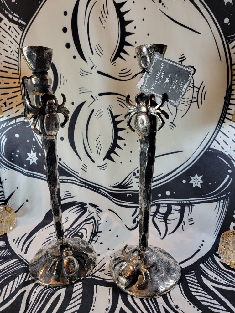 Well Dressed Home Spider Candlesticks (Set Of 2)