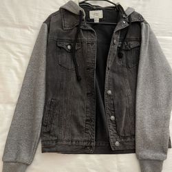 Women’s Black And Grey Hoodie Jacket 
