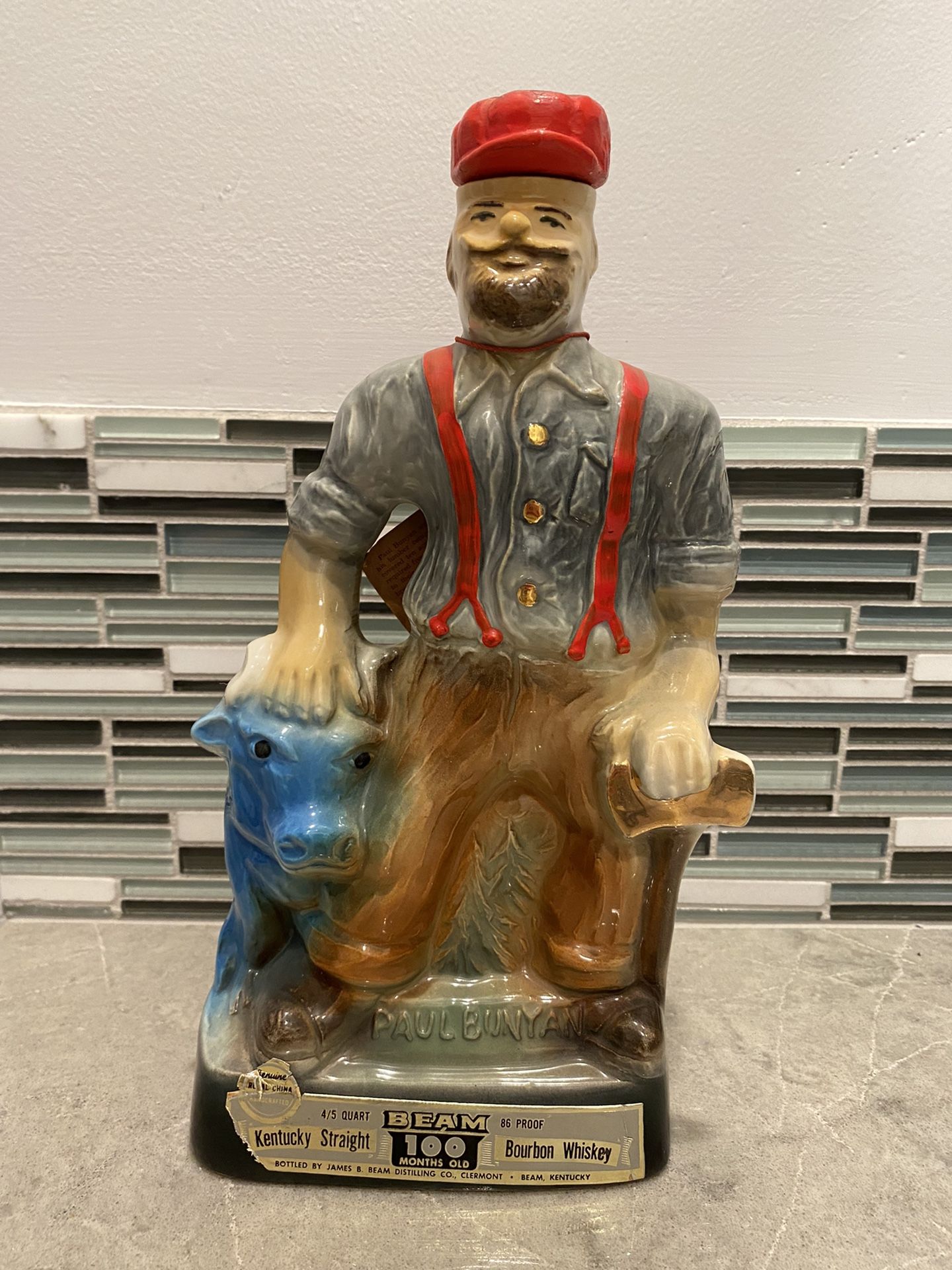 Vintage Jim Beam Paul Bunyan Whiskey Decanter Empty 