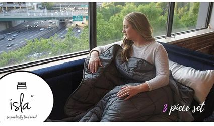 60 x 80 weighted blanket set with weighted eye mask and pillow case