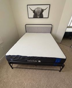 Nectar queen mattress + queen bedframe