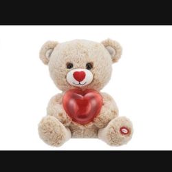 Valentines Day Plushie Bear Sings Lights up LES CVS Red & Pink Singing Teddy Bear Plush, Assorted Colors, 10