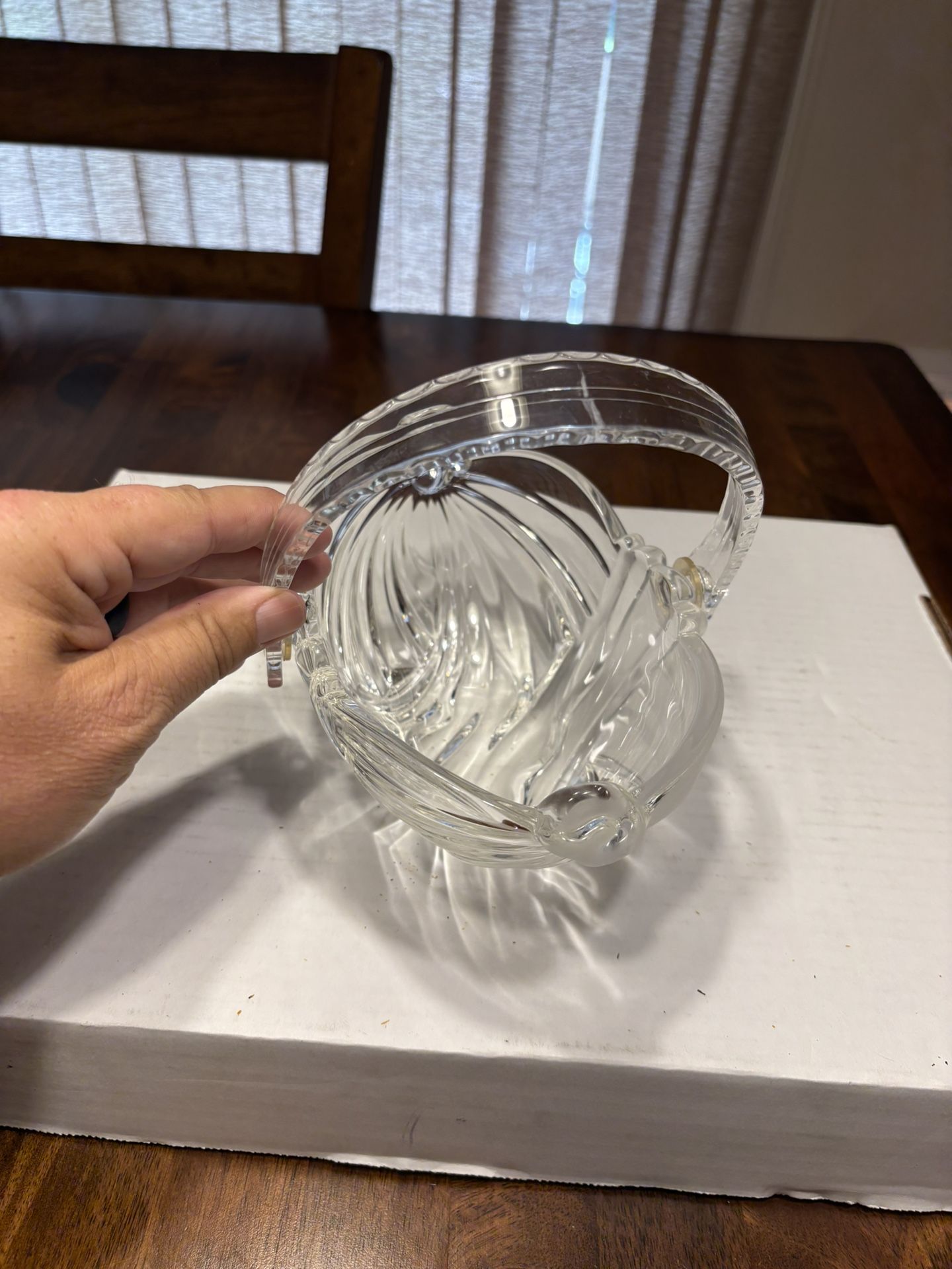 Glass Basket with Plastic Handle