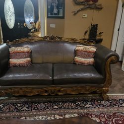 Italian 3 Pieces Leather Living Room Set