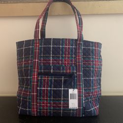 NWT Vera Bradley Large Tartan Tote