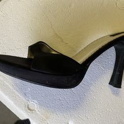 Women’s Satin Black Stilettos High Heels Size 8.5