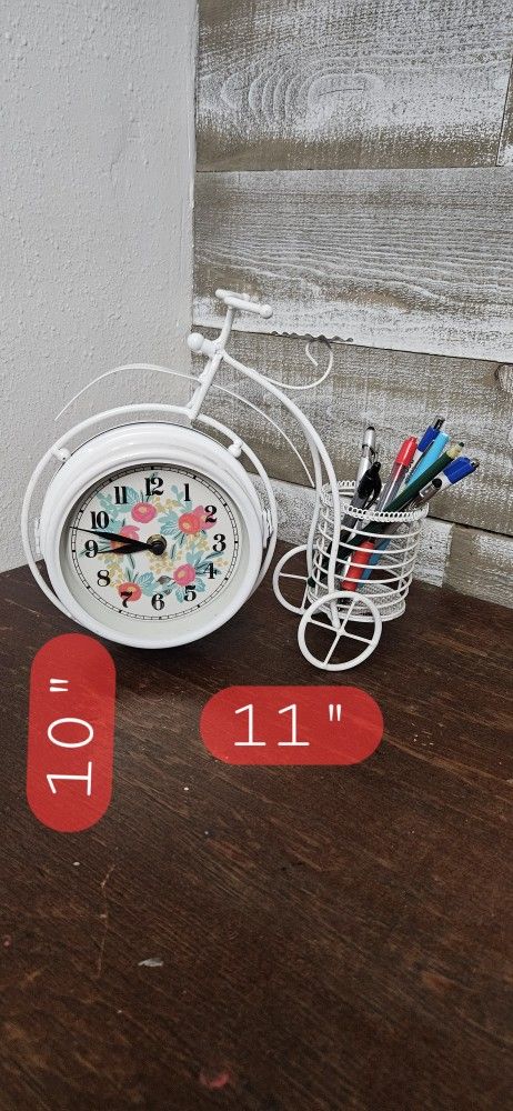 Clock Bicycle Flower