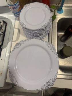 80 large and small charger plates for events and wedding