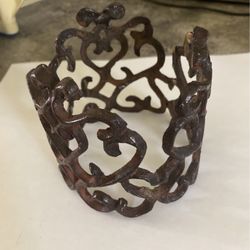 Wrought Iron Primitive Candle Holder 3”x3 1/2” (BH)