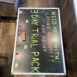 Large Magnetic Chalkboard with Eraser, Magnets, and Tray - 36” W x 24”H