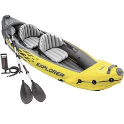 Like New! Intex 68307EP Explorer K2 Inflatable Kayak Set: