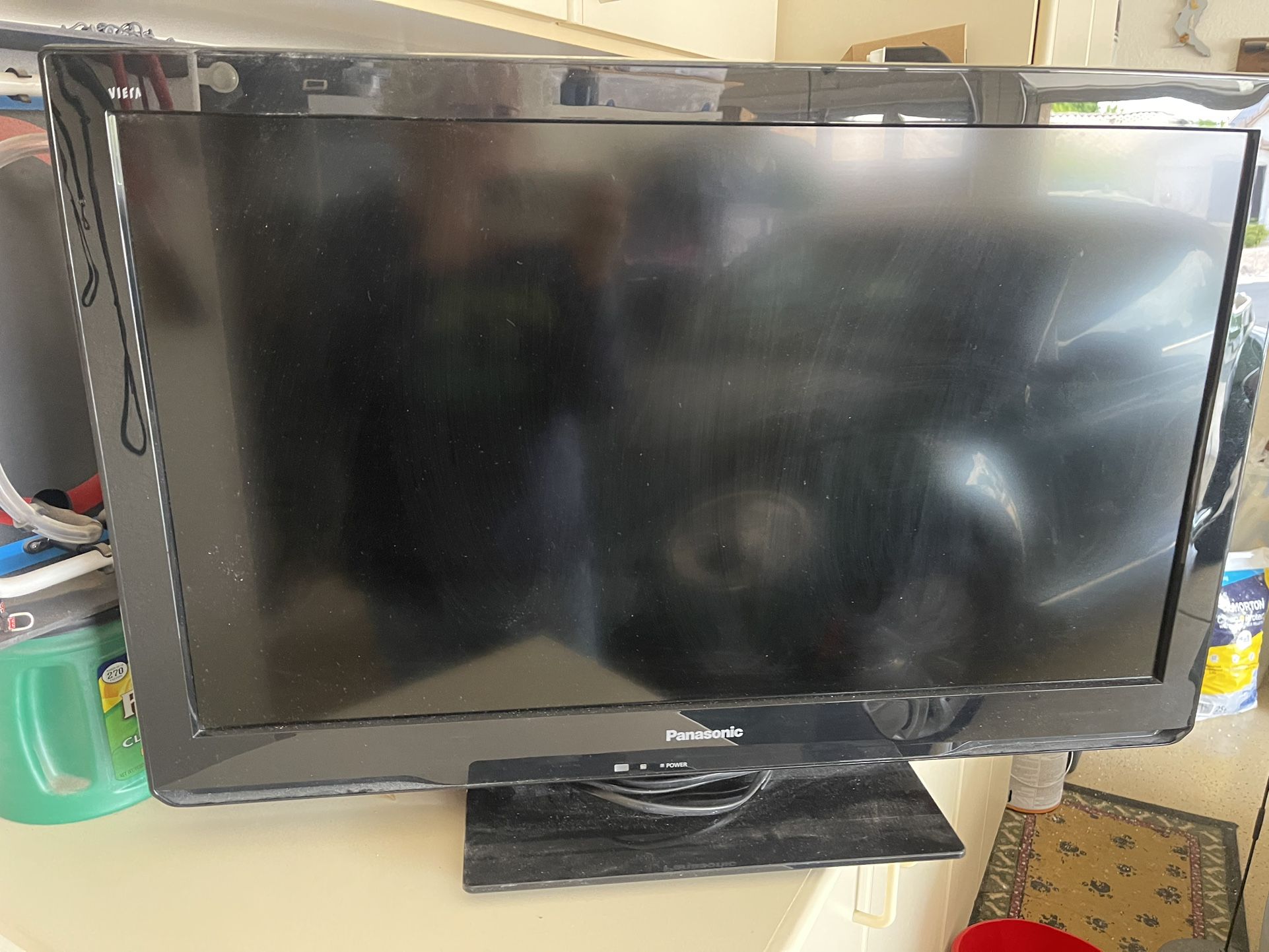 Panasonic TV 27” W across bottom and 30” Diagonally, 3” D