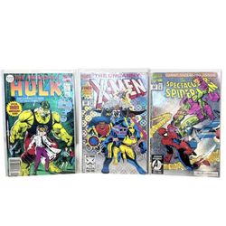 Marvel Comics Spider-Man X-Men Hulk Foil Covers Lot of 3 Books 30th Anniversary 