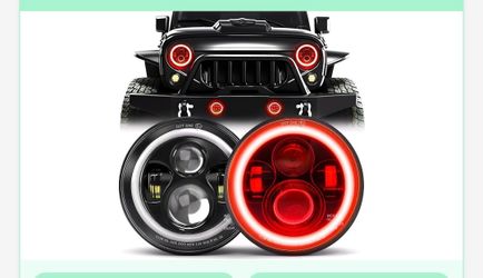 Jeep Older Chevrolet C10 7 " Round Led Red Headlamps,pair New In Box. 35th Ave And McDowell Phx 