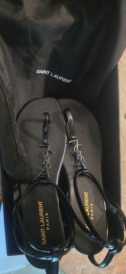 Saint Laurent YSL Leather Flat Sandals