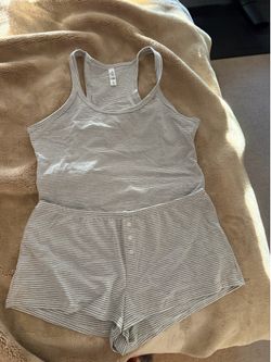 Grey Stripe PJ Set