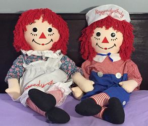 Large Raggedy Ann and Raggedy Andy Dolls