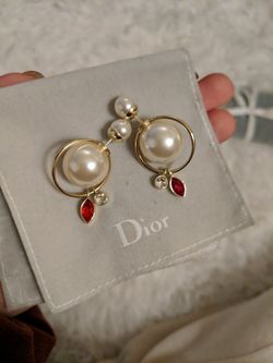Dior Tribal Earrings with Red Crystal