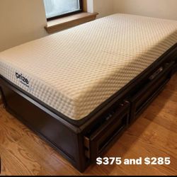 Heavy Twin Captains Bed With Drawers And Hybrid Mattress Kept In Guest Room For 1 Year 