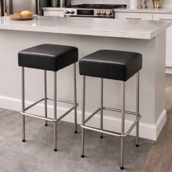 2 Black Bar Stools – Like New 