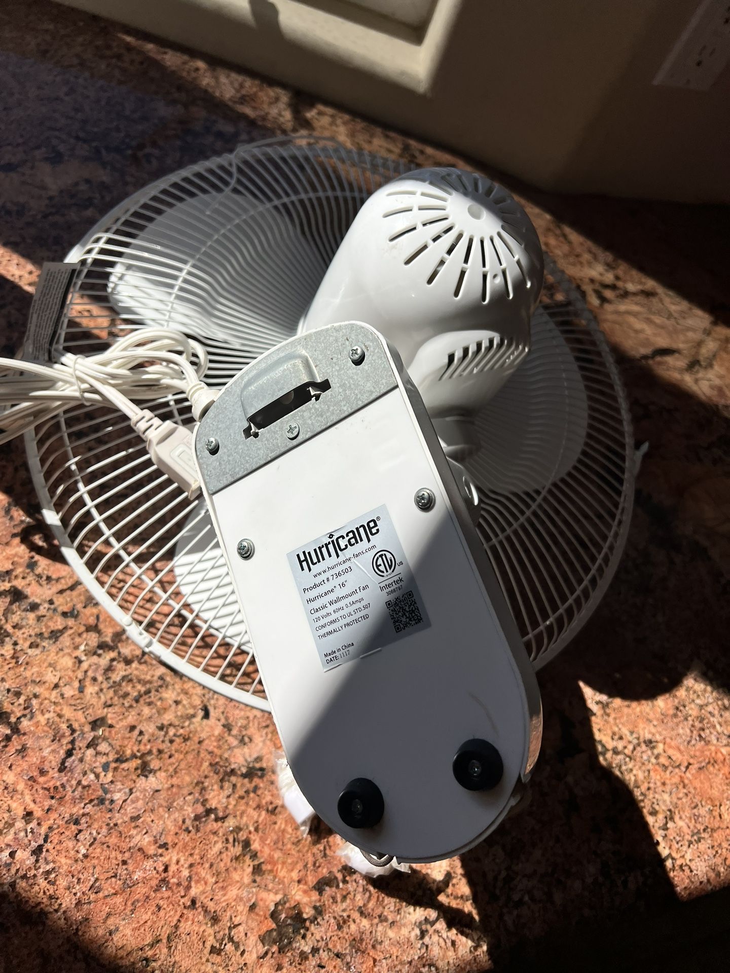 Hurricane Fans - Wall Mounted Oscillating Fan with 3 Speed Settings (Classic, 16")